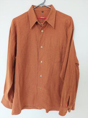 Signum Germany Men's Size M textured rust/orange Shirt Casual